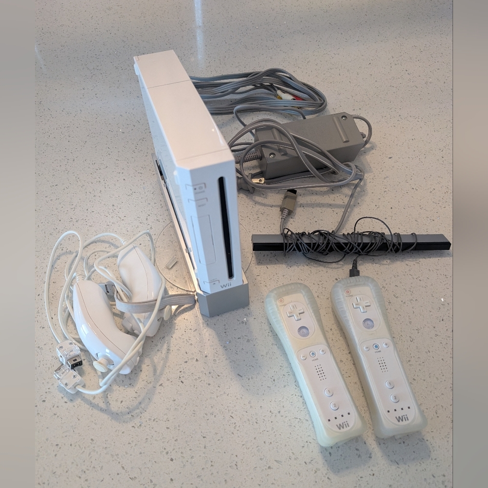 Nintendo Wii Console with Controllers and Accessories